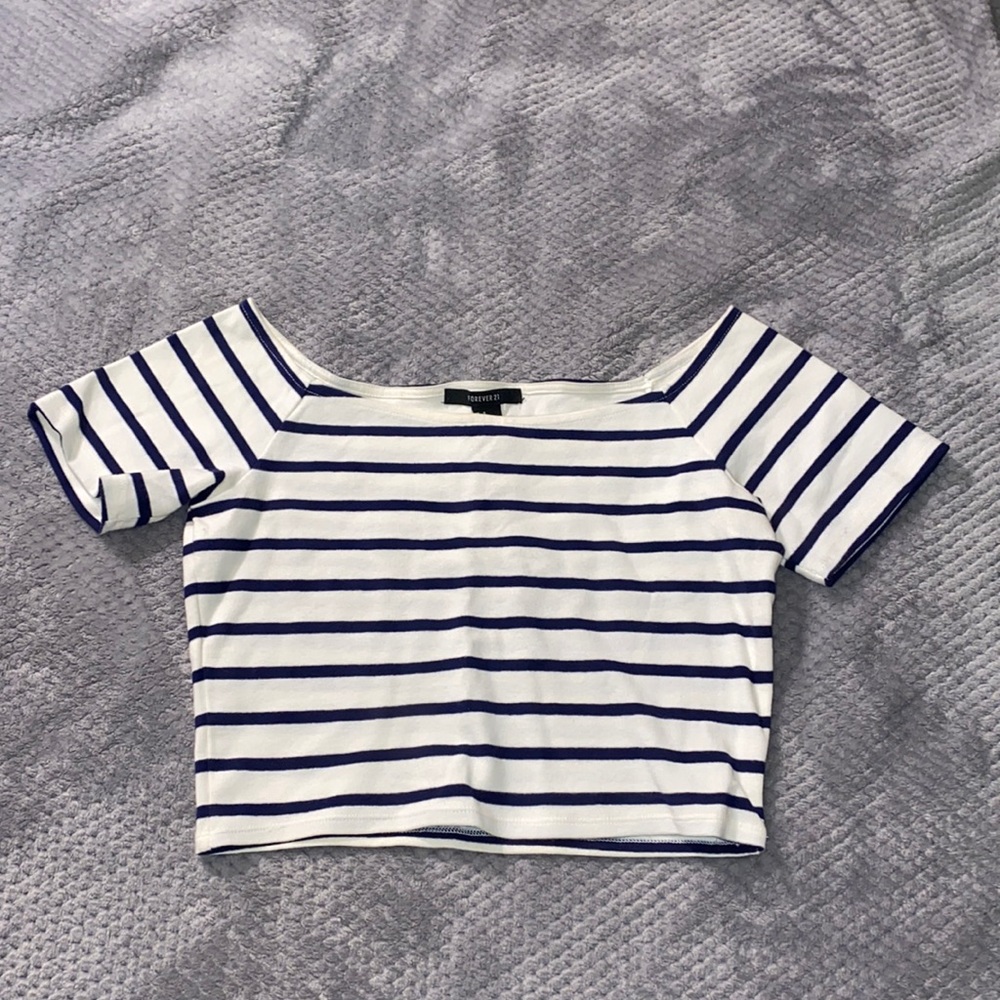 Forever 21 Striped Crop Top Size Small